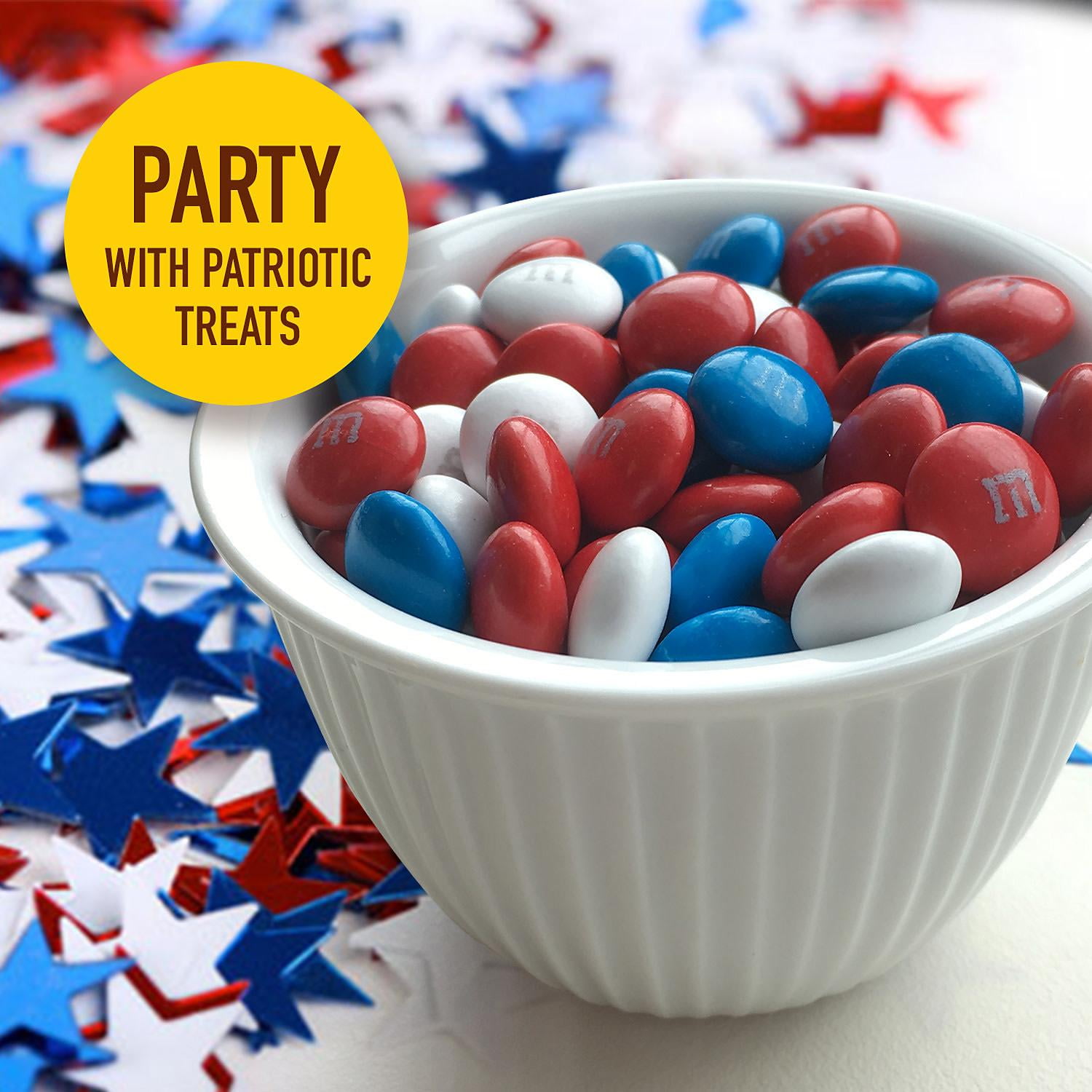 4.95 lbs Patriotic Candy M&M's Red, White & Blue Chocolate Bulk Candy  (Approximately 2,475 Pcs)