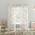 thumbnail image 5 of No. 918 Jocelyn Floral Print Crushed Voile Sheer Rod Pocket Curtain Panel, 51"W x 84"L, Coral, 5 of 7