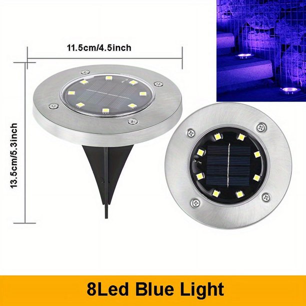 Illuminate Your Garden with 4pcs Waterproof Solar Garden Lights - 8 LEDs, Perfect for Path, Deck, Yard, Driveway and Lawn Decoration