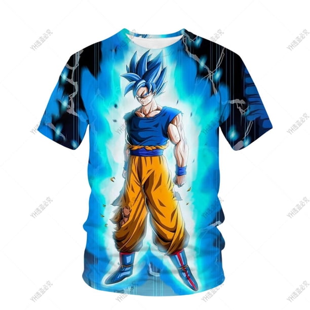 Dragon-Ball camiseta niños nuevo Kawaii 2022 verano divertido dibujos animados 3D camiseta para niños niñas chico ropa Unisex manga corta 120 heqiyong CONDUJO