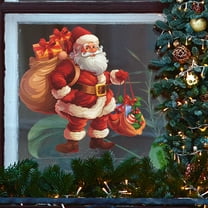 Christmas Wall Decals Stickers Removable Santa Claus Wall Stickers DIY Christmas Window Clings Room Decor Winter Holiday Party Supplies