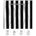 thumbnail image 5 of Black Striped Wrap Around Bed Skirts for King Bed 18" Drop,Bed Skirt with Adjustable Elastic Belt Dust Ruffle Bed Valance for Bedroom Hotel Modern Farmhouse Black and White Stripes Bed Frame Cover, 5 of 7