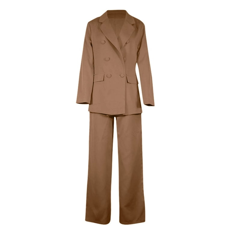 HSMQHJWE Slim Fit Suits For Women Pantsuits Women'S Fashion Autumn Winter  New Suit Coat Casual Wide Leg Pants Suit Set Womens Flare Dress Pants