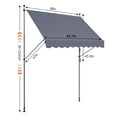 thumbnail image 2 of VEVOR 98 x 47" Patio Awning Retractable, Awning Sunshade Shelter with Manual Crank Handle, Outdoor Patio Canopy Sunsetter Deck, Adjustable Height from 86 to 122 in, for Patio/Balcony/Yard, Dark Gray, 2 of 9