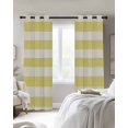 thumbnail image 3 of Yellow Striped Blackout Curtains, Light Blocking Print Window Curtains, Farmhouse Vintage Stripes Thermal Insulated Window Drapes for Living Room Kitchen Cafe 2 Panels, 104"W x 52"L, 3 of 9