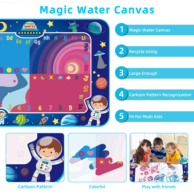 Aqua Magic Doodle Mat 40 X 32 Inches Extra Large Water Drawing Writing Pad  Doodling Coloring Mat Educational Toys Gifts for Kids Toddlers Boys Girls  Age 2 3 4 5 6 7 8 Year Old 