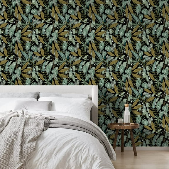 Abyssaly Floral Peel and Stick Wallpaper 17.7" x 118" Self-adhesive Wallpaper Removable Wallpaper Covering for Home Decoration Bedroom Kitchen Closets