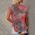 thumbnail image 4 of Xmyrz Womens T Shirts Loose Fit Low Neckline Ultra Summer Loose T-Shirt V Neck Short Sleeved Printed Casual Tops Casual Blouses, 4 of 6