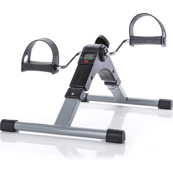 Pedal Exercise Mini Cycle Bike Great for Home or Office Workout - Digital Display for RPMs, Calories, Time, Speed, Distance - Under Desk for Legs -Tabletop for Arms
