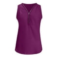 thumbnail image 7 of Ruimatai Women's Sleeveless Zip Tunic Blouse Summer Casual V-Neck Rollable Tank Top Lightweight Comfortable Stretchy T-Shirt, 7 of 7