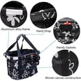 thumbnail image 2 of Universal Front Bike Basket for Small and Medium Dogs - 34 x 28 x 25 cm - Detachable Waterproof Canvas Hanging Storage Basket on Handlebar (Black Flow, 2 of 5