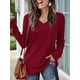 thumbnail image 4 of Blusas de Larga para Mujer, Camisetas con Cuello en V, Suéteres Tipo Túnica Ligeros, Moda Rojo L, 4 of 9