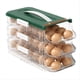thumbnail image 1 of Soporte para Huevos para Refrigerador, Organizador de Huevos con Ruedas, Contenedor para Huevos, Dispensador con Rodillo para Ahorro de Huevos, Bandeja Apilable para Nevera, Verde, 1 of 5