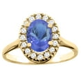thumbnail image 1 of 14K Yellow Gold Natural Tanzanite Ring Oval 8x6mm Diamond Accent, size 10, 1 of 2