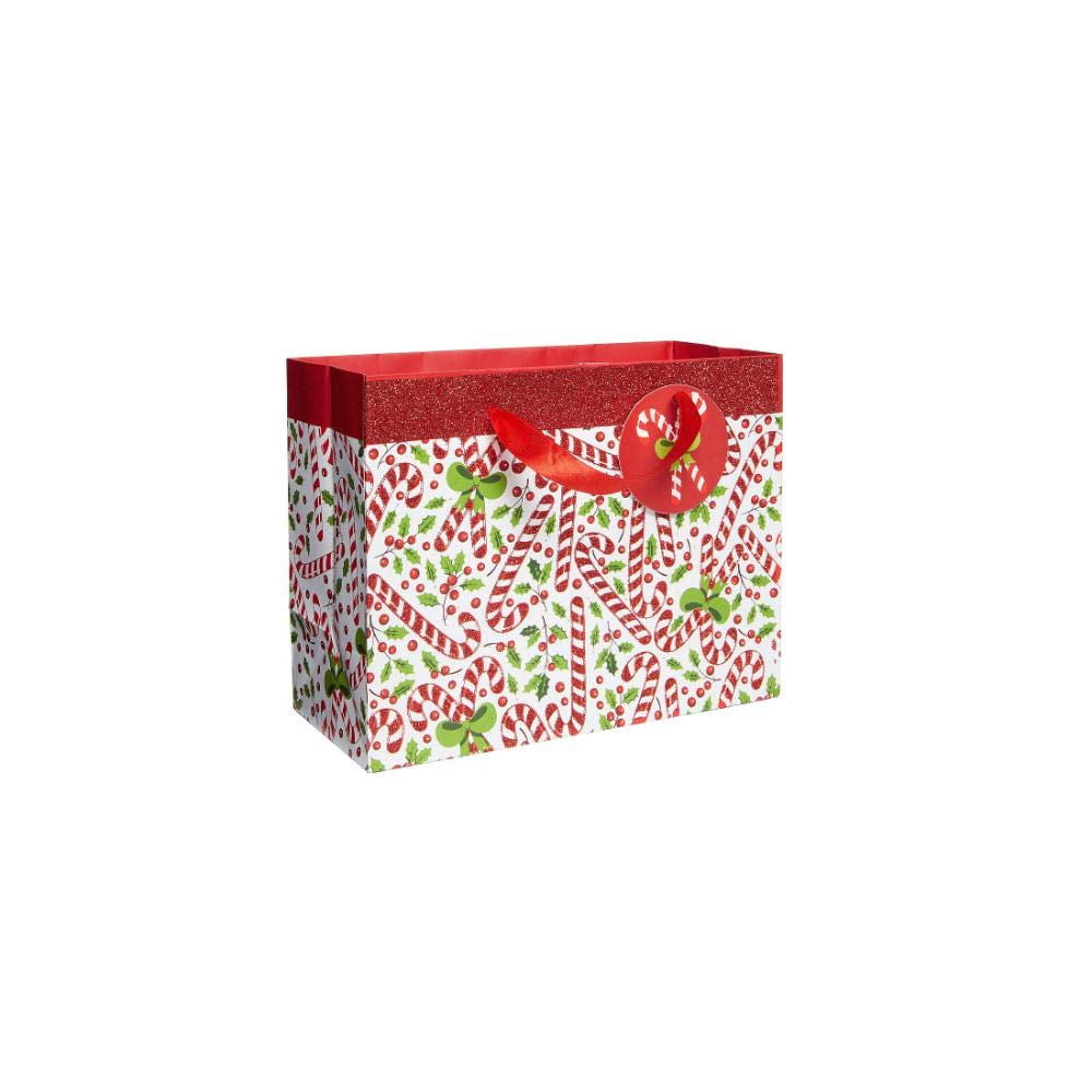 Glitter Candy Cane Medium Gift Bag