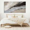thumbnail image 2 of Black and Grey Minimalist Wall Art Large Black 3D Textured Painting Grey Modern Wall Art Abstract Ocean Landscape Oil Painting,Unstretched,Frameless,(51*102cm)20*40Inches, 2 of 5
