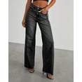 thumbnail image 2 of Yesfashion Women's Baggy Wide Leg Jeans High Rise Stretchy Denim Pants with Raw Hem & Comfort Fit, 2 of 5