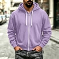 thumbnail image 4 of Mens Sweatshirt Zeliretfy Men's Windbreakers Casual Jacket Loose Solid Color Outdoor Long Sleeved Hooded Casual Jacket Windbreaker Front-Zip Jacket, 4 of 6
