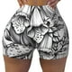 thumbnail image 2 of Balery Monochrome Botanical Illustration Pantalones cortos de entrenamiento estampados para mujer, sin costuras, ajustados, para gimnasio, yoga, correr, deportes, ejercicio activo, fitness.-XX-Large, 2 of 8