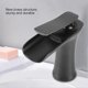 thumbnail image 3 of Grifo de baño cromado con mezclador de cascada y manija de un orificio - Estructura de latón duradera con núcleo de válvula de cerámica enchufe estadounidense, negro, 3 of 5