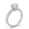 thumbnail image 2 of Dash Jewel 1.8 Ct Round Cut Lab Created Diamond Engagement Ring – 14K White Gold Plated Ring – Decorative Solitaire with Accents – Elegant Gift for Her, 2 of 4