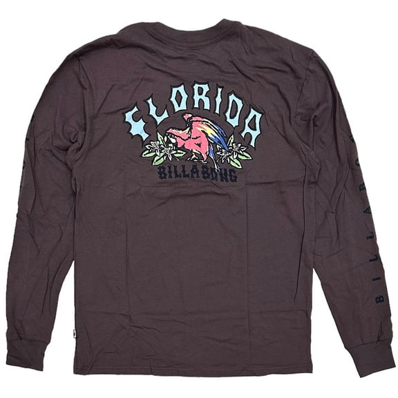 Billabong Men's Arch Florida Long Sleeve Tee T-Shirt (Small, Plum)
