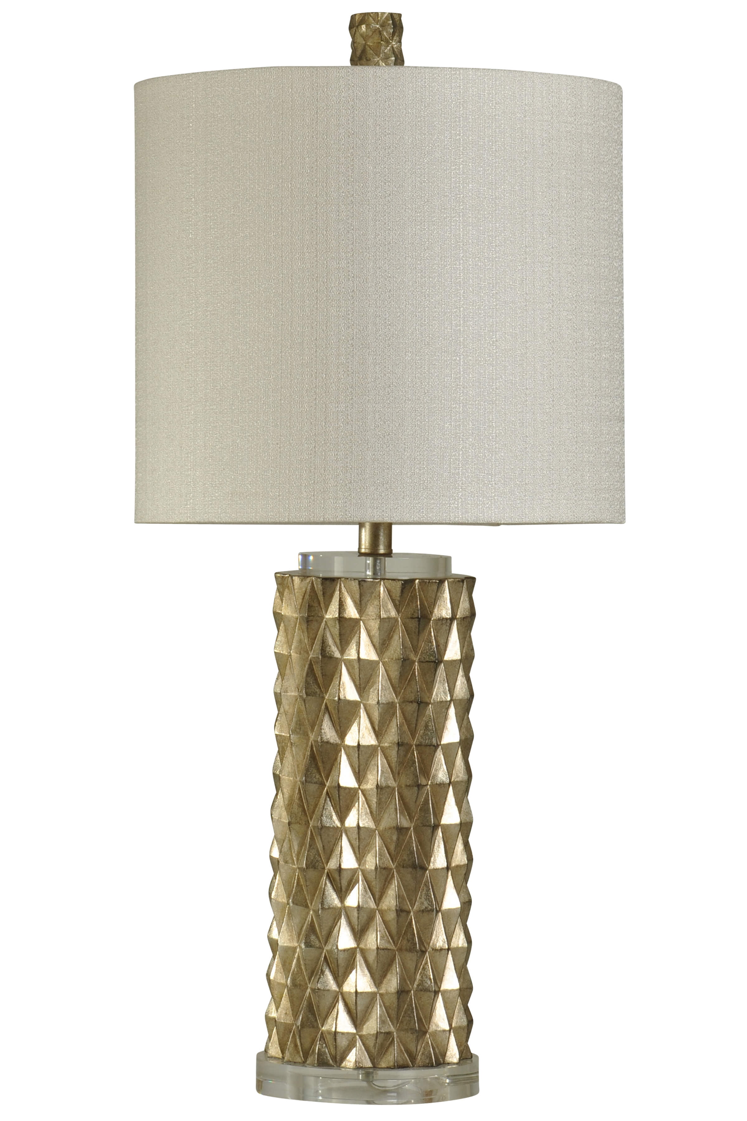 Devonshire Contemporary Table Lamp Gold Finish White Hardback
