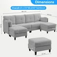 thumbnail image 4 of MUZZ U Shaped Sectional Sofa, 6-Seats Modular Sofa with Chaises, Corduroy Sofa for Living Room, Light Grey, 4 of 8