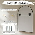 thumbnail image 5 of YVANLA 42"x32" Arched Bathroom Mirror Wall Mounted Mirror with Aluminum Alloy Frame, Black, 5 of 6