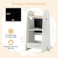 thumbnail image 3 of Gymax Multi-purpose Kids Kitchen Tower Children Standing Tower Kids Stool Helper White, 3 of 10