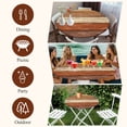 thumbnail image 7 of Farmhouse Burnt Orange Brown Round Tablecloth, Fitted Table Cover with Elastic for 45"-54" Round Tables, Vintage Wooden Striped Table Cloth Outdoor Indoor Dinning Party Waterproof Tablecloths, 7 of 7