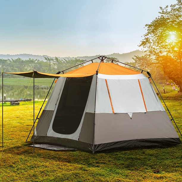 Outdoor 4/6 Person Dark Room Instant Tent, Easy Setup Family Tent, Tent