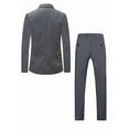 thumbnail image 7 of Finelong Men's Dark Gray Pinstripe Double-Breasted Two-Piece Suit, Suitable for Business and Other Formal Occasions, 7 of 7