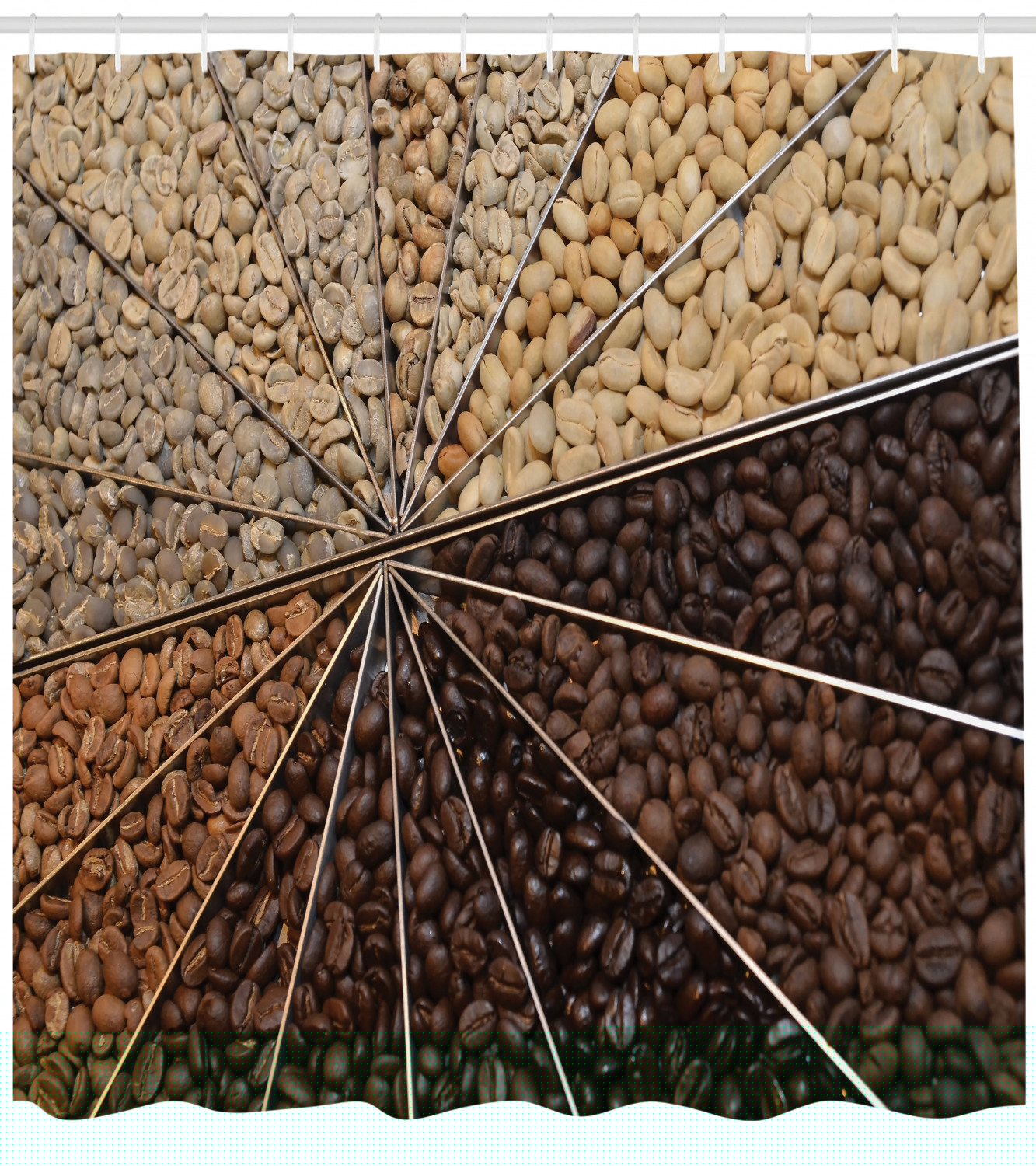 thumbnail image 3 of Ambesonne Coffee Shower Curtain, Many Varieties of Beans, 69"Wx70"L, Beige Brown Pale Brown, 3 of 3