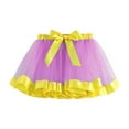 thumbnail image 2 of uublik Uniform Skirts for Girls Purple with Shorts High Waist Tulle Skirts A-line Mesh Skirt Mini Tutu Skirts Dress Size 3T-8, 2 of 3