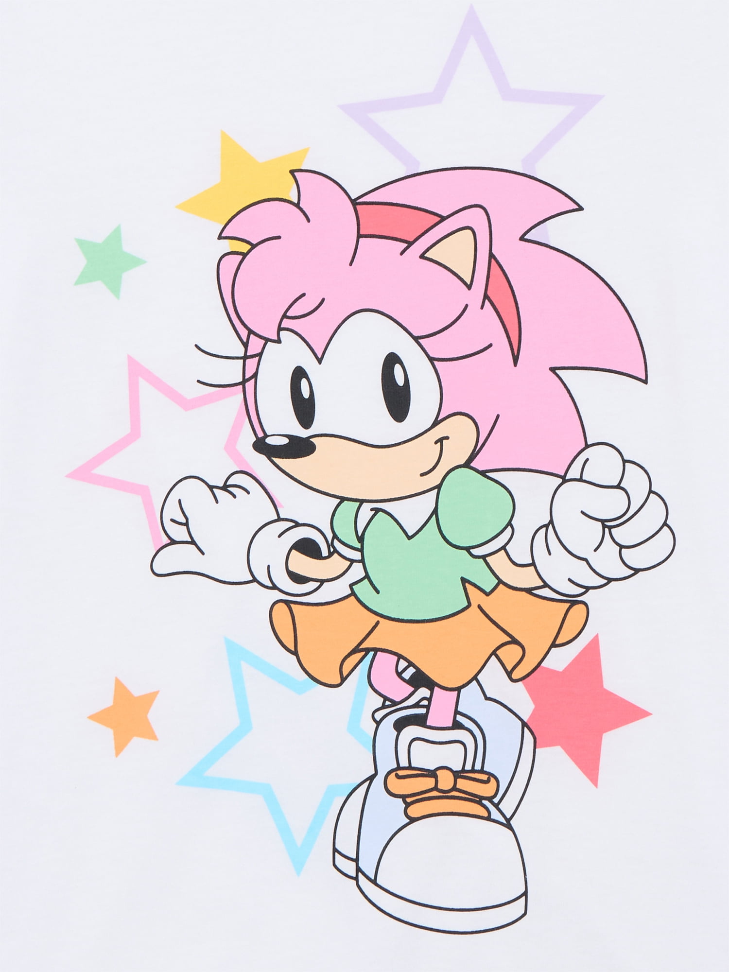 Sonic the Hedgehog Amy Rose Girls Tee with Short Sleeves, Sizes 4-18