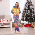 thumbnail image 5 of Tower and Houses Adult Onesie Pajamas Slim Fit Christmas One Piece Suit Pjs for Women and Men Hooded Zipper, 5 of 7
