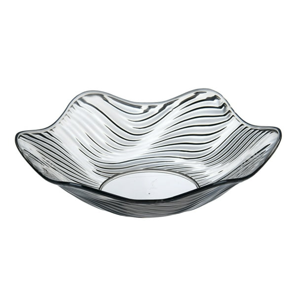 Plato de plástico para fruta con diseño floral, para frutos secos, para aperitivos y dulces, para ensalada, para el hogar (gris)