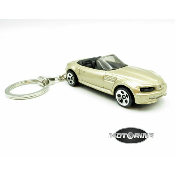 Keychain BMW Roadster M Gold Convertible Car Rare 1:64 Diecast Key Ring