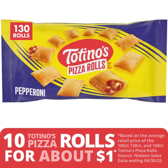 Totino's Pizza Rolls, Pepperoni Flavored, Frozen Snacks, 130 Rolls, 63.5 oz