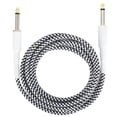 thumbnail image 2 of Cable de instrumento Cable de interconexión de audio estéreo con conector macho de 6,35 mm para guitarra eléctrica, bajo, teclado, mezclador, altavoz, enchufe blanco de 6,35 mm, 1 m / 3,3 pies, 2 of 5