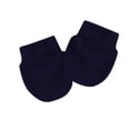thumbnail image 5 of Lispipm 2pcs Baby Beenie and Glove Set Winter Soft Stretchy Cotton Hats and Mittens Outfit for Newborn Girls Boys Navy 0-6 Months, 5 of 6