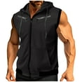 thumbnail image 3 of VBTAPA Zip Up Hoodies for Men Sleeveless Hooded T-shirt Lightweight Athletic Jacket Outdoor Hiking Travel Vest Jackets with Pockets Black XL, 3 of 8