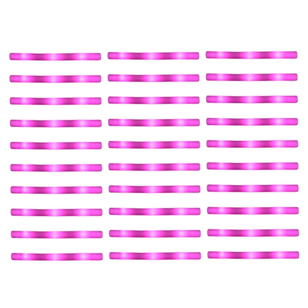 30 varillas LED luminosas a granel, varillas de espuma iluminadas, varillas intermitentes, varillas luminosas de colores Rosa