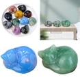 thumbnail image 2 of Exquisites Sleep Cats Stone Sculpture Crystal Sleep Cats, Polished Stone Decoration for Decors Enthusiasts, 2 of 7