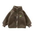 thumbnail image 3 of Baby Fleece Jacket Cute Printed Solid Long Sleeve Baby Outerwear for Toddler 6-12 Months, 3 of 3