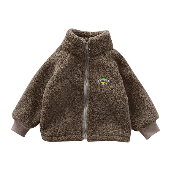 CAIVO Toddler Kids Baby Girls Boys Solid Color Coats Jacket Outerwear Zipper Warm Winter Outwear Long Sleeve Versatile Dailywear
