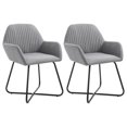 thumbnail image 1 of vidaXL Chaises de Salle à Manger 2 Pcs Tissu Gris Pâle, 1 of 5
