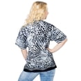 thumbnail image 2 of HAPPY BAY Button Down Shirt for Women Funky Vacation Button up Summer Beach Party Blouse Short Sleeve Hawaiian Tops Tropical Shirts for Women L plus-size Coin, Animal Skin, 2 of 3