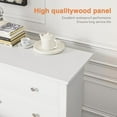 thumbnail image 5 of HDTFGB 6 Drawer Dresser for Bedroom, Wide Wood Storage Dresser with Metal Handles, Modern Clothes Organizer Cabinet for Living Room, Hallway, Closet(White), 5 of 6